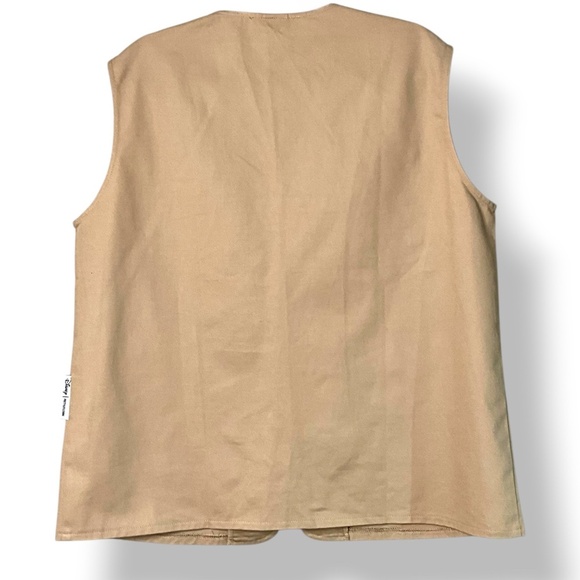 DISNEY x PRETTYLITTLETHING 100% Cotton Khaki Jacket / Vest Front Zip Cargo Sz 6 - Picture 3 of 9